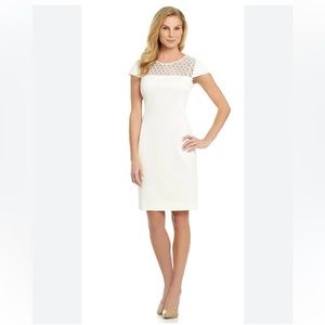 Antonio Melani ivory dress with lace detail